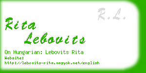 rita lebovits business card